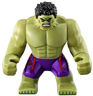 Минифигурка Lego Hulk with Black Hair and Dark Purple Pants with Avengers Logo sh173-0