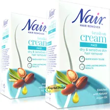 2x Nair Face Facial Hair Remover Removing Brush On Cream