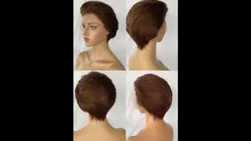 dark brown straight pixie cut wig human hair for African American Surpirsehair