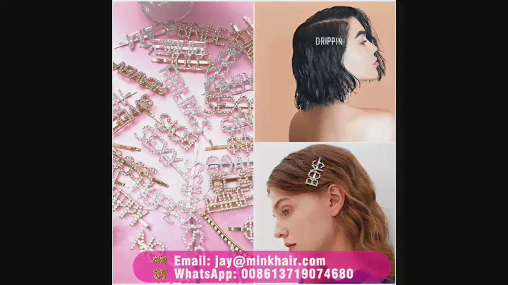 Luxury Crystal Shiny Rhinestone Hairpins Letters Bling Hair Clips Barrettes