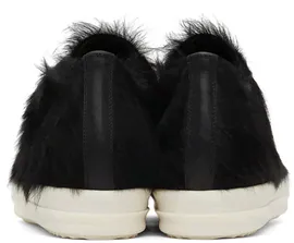 Rick Owens Black Pony Hair Low Sneakers RU02A5891 LHL (lpn8828178)