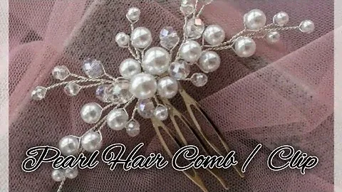 Pearl & Diamond Hair Comb & Hair Clip || Bridal Accessories || Bridal Hairpin ||