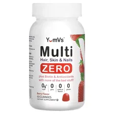 Yum-Vs, Multi, Hair, Skin & Nails Zero, Berry, 60 Gummies