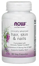 NOW Hair, Skin & Nails, Волосы, Кожа Ногти Волосы - Дерма Клиник Комплекс - 90 капсул