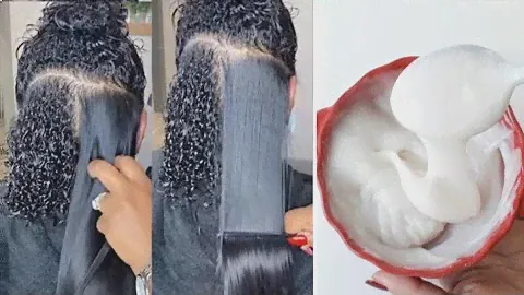 The Japanese secret🌿 to straightening coarse and frizzy hair from the first use