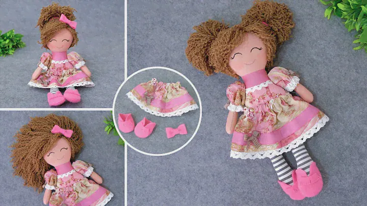 Кукла из ткани с роскошными волосами - Cloth doll with beautiful hair