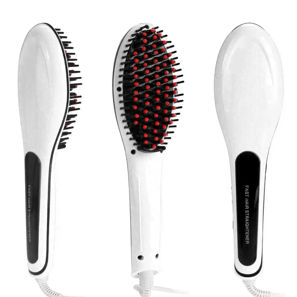 Расческа-выпрямитель "FAST HAIR STRAIGHTENER" HQT-906 White