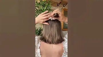 Easy scrunchie bun for short hair 🌷 #hairstyle #hairtutorial #peinadosfaciles @xxlscrunchie ✨✨