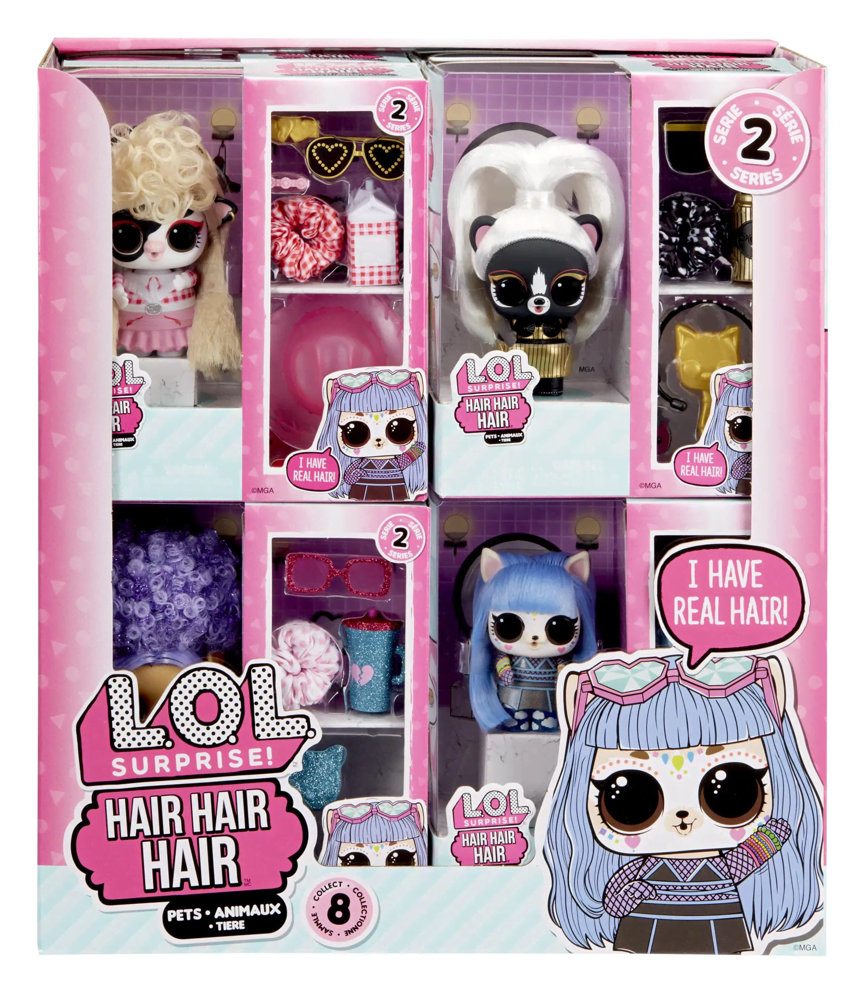 Игрушка - сюрприз "Питомец" Стильные прически 2 серия PDQ L.O.L. Surprise Hair Hair Hair Pets Asst in PDQ
