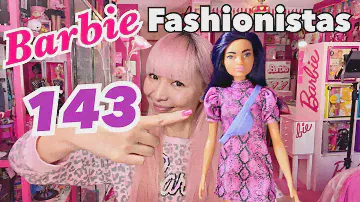 BARBIE FASHIONISTAS #143 BLUE HAIR & PINK DRESS DOLL