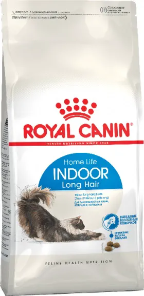 Royal Canin Indoor Long Hair 2кг Индор лонг хэйр: сухой корм для взрослых длинношерстных кошек (в возрасте от 1 года до 7 лет), живущих в помещении