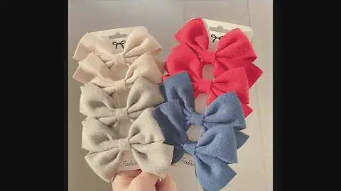 Korean Sweet Solid Color Bow Hair Clips