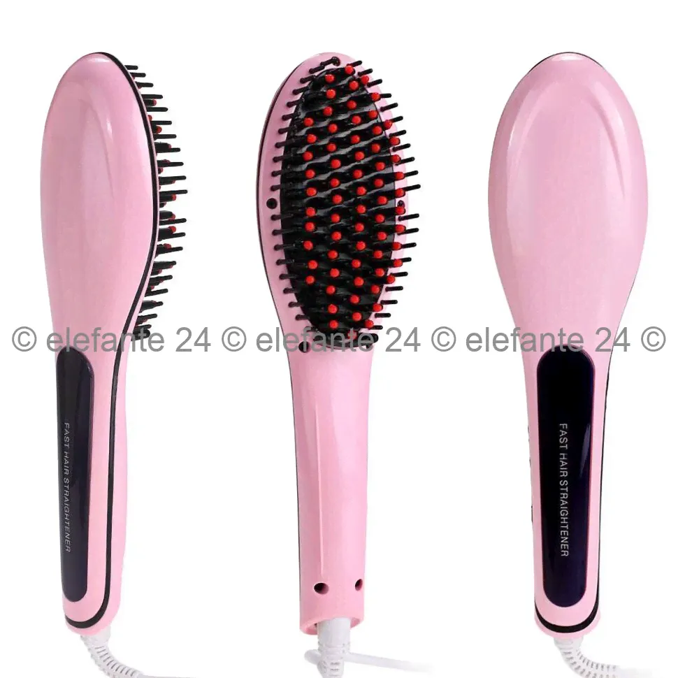 Расческа-выпрямитель "FAST HAIR STRAIGHTENER" HQT-906 Pink-0