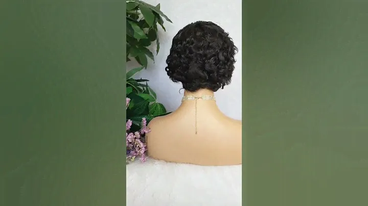 Black Finger Wave Pixie Cut Lace Frontal Wigs 13x4 Side Part Virgin Human Hair