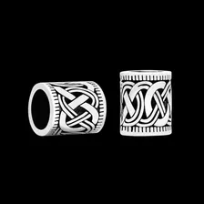 Sterling Silver Viking Beard Hair Mammen Braid Bead