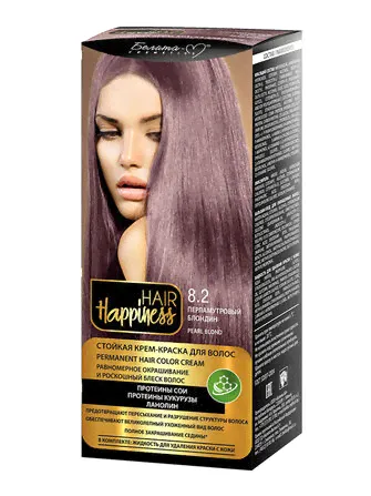 Hair Happiness Крем-краска д/волос аммиачная №8.2 перламутровый блондин-0
