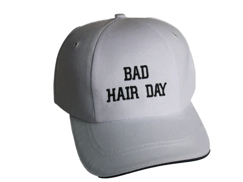 Бейсболка с вышивкой «BAD HAIR DAY»-0