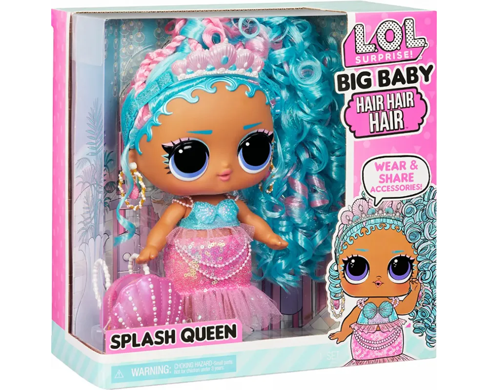 Кукла LOL Surprise! Big Baby Hair Hair Hair Splash Queen Королева Брызг-0