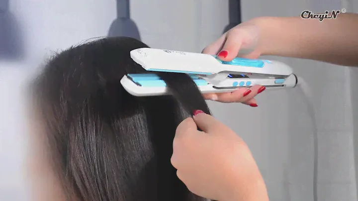 Professional Steam Spray Hair Straightener Curler Tourmaline Ceramic Vapor Flat
