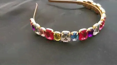 Luxury Designer Colorful Gem Baroque Headband For Girls. Summer Hair Accessories For Girls